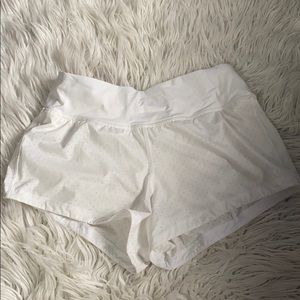 White Lululemon mesh shorts